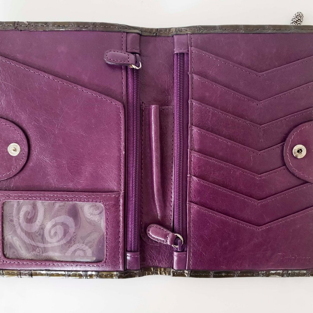 Brighton Faux Crocodile Dark Green Wallet